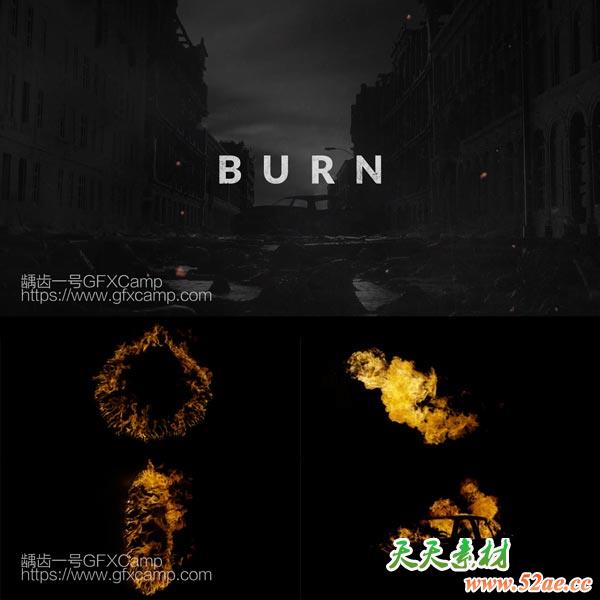 234组实拍场景特效火焰燃烧爆炸4K高清特效合成视频素材burn-天天素材网