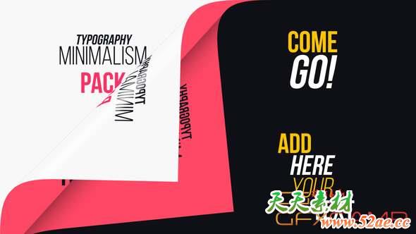 AE模板-运动文字标题排版动画 Minimalism Typography-天天素材网