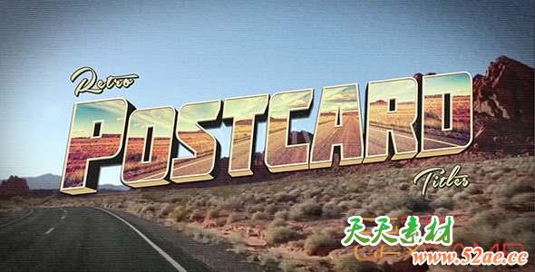 AE模板-三维复古文字标题动画 Retro Postcard Titles-天天素材网