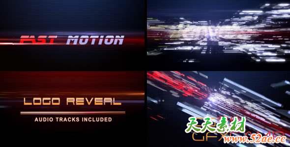 AE模板-碎片快速汇聚Logo动画 Fast Motion Logo Reveal-天天素材网