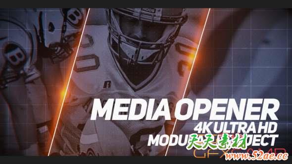 AE模板-体育包装宣传片头 Media Opener 2-天天素材网