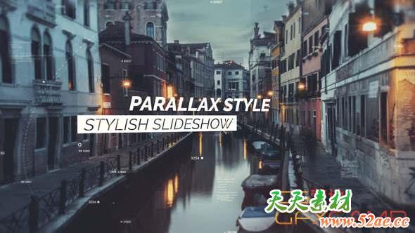 AE模板-视差图片幻灯片展示开场 The Slideshow Opener-天天素材网
