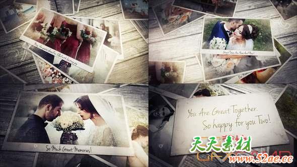AE模板-婚礼照片相册片头 Wedding Photo Gallery-天天素材网