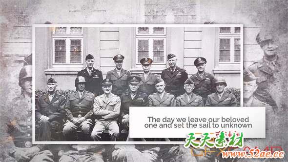 AE模板-水墨复古历史时间线图片相册展示 Historical Storyline-天天素材网