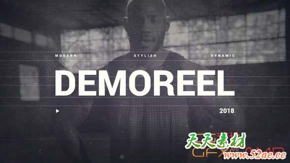 AE模板-动态图片视频开场 Dynamic Demo Reel-天天素材网