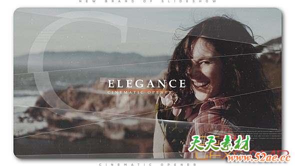 AE模板-大气幻灯片图片展示开场 Elegance Cinematic Opener Slideshow-天天素材网