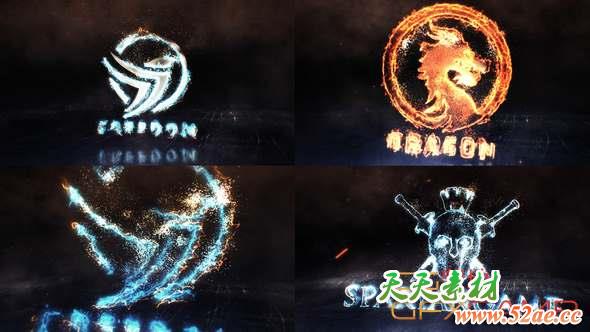 AE模板-能量粒子Logo动画 Energy Logo Reveals-天天素材网