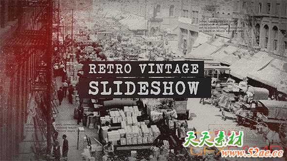 AE模板-复古历史相册幻灯片开场 Retro Vintage Slideshow-天天素材网