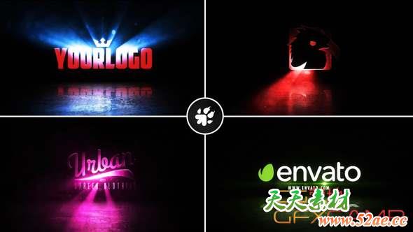 AE模板-大气逆光Logo文字动画 Cinematic Light Rays Logo v2-天天素材网