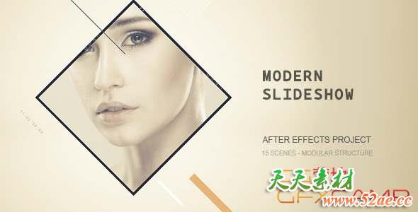 AE模板-时尚图片包装片头 Modern Slideshow-天天素材网