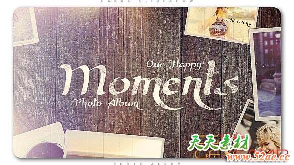 AE模板-美好回忆相册照片展示片头 Happy Moments Slideshow-天天素材网