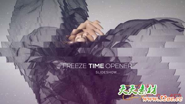 AE模板-定格图片展示片头 Freeze Time Opener – Slideshow-天天素材网