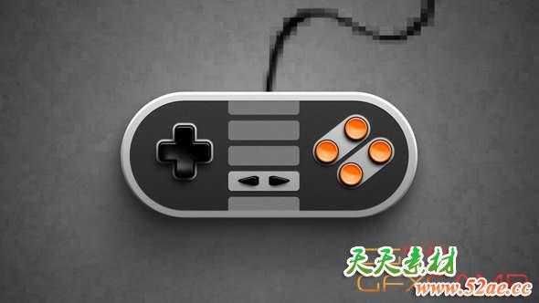 AE模板-游戏手柄Logo动画 Game On Logo Reveal-天天素材网