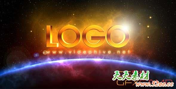 AE模板-太空星球Logo动画 Space Logo Revealing-天天素材网