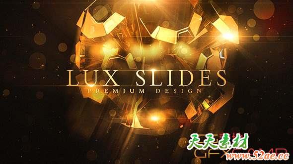 AE模板-金色背景奢华时尚人物介绍宣传片 Lux Slides-天天素材网