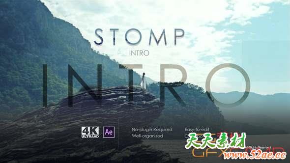 AE模板-快闪文字视频开场片头 Stomp Intro-天天素材网