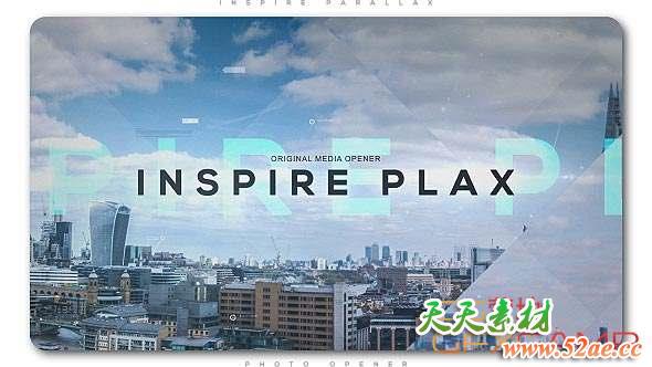 AE模板-现代时尚感图形遮罩视频图片开场 Inspire Parallax Photo Opener-天天素材网