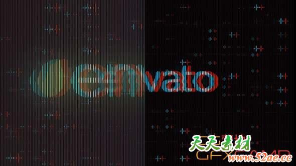 AE模板-信号损坏噪波Logo动画 Ultra Fast Quick Glitch Logo Pack-天天素材网