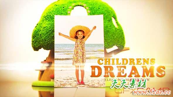 AE模板-儿童小孩玩具相册照片包装片头 Children’s Dreams-天天素材网