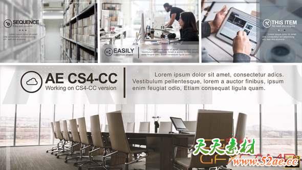 AE模板-简洁商务包装宣传 Minimal Corporate Presentation-天天素材网