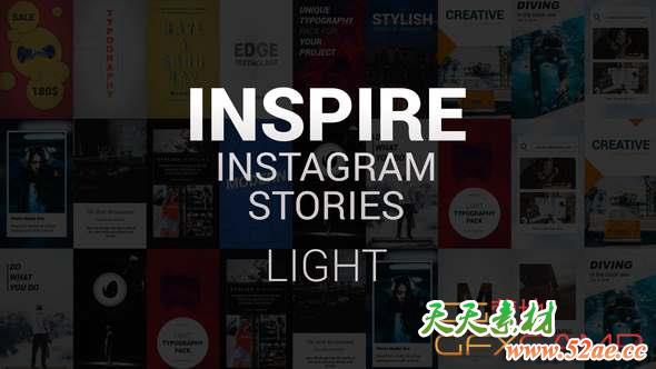 AE模板-INS网络宣传包装片头 Inspire Instagram Stories Light-天天素材网
