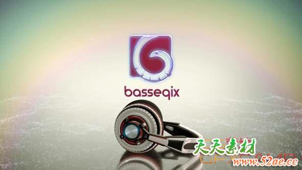 AE模板-三维耳机Logo文字动画 Headphones Logo-天天素材网