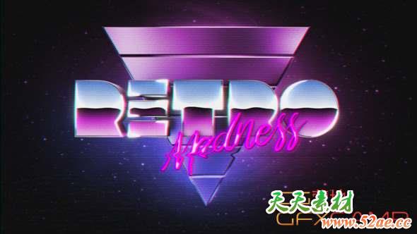 AE模板-复古三维Logo动画 VHS Madness Logo Reveal-天天素材网