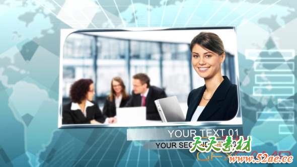 AE模板-玻璃质感镜头公司商务宣传包装 Glass Arrows Corporate Slideshow-天天素材网