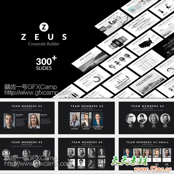 AE模板-300组公司企业商务合作介绍宣传包装片头场景工具包zeus-corporate-builder-天天素材网