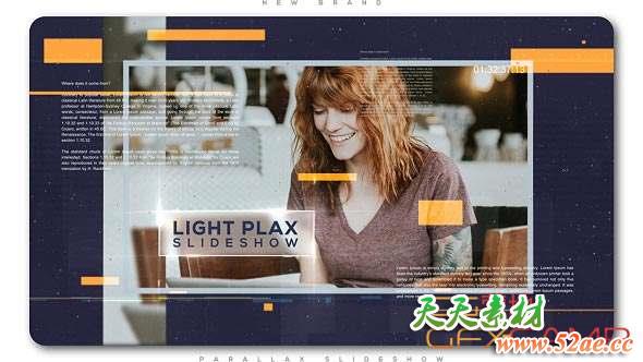 AE模板-光线切割转场视差图片展示 Light Parallax Universal Slideshow-天天素材网