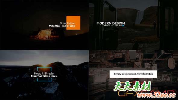 AE模板-27组文字标题动画 Minimal Intro Titles Pack lV-天天素材网