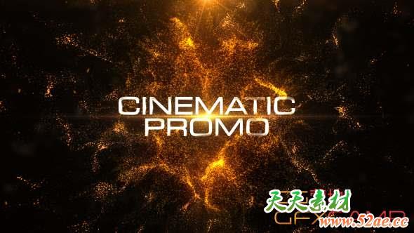 AE模板-大气粒子文字图片标题片头 Cinematic Promo-天天素材网
