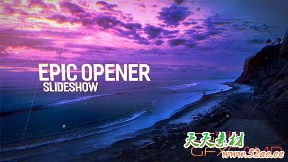 AE模板-大气图片幻灯片开场 Epic Opener Slideshow-天天素材网