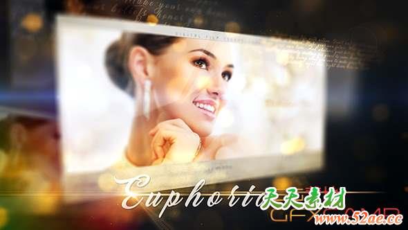 AE模板-梦幻朦胧浪漫婚礼照片相册片头 Euphoria-天天素材网