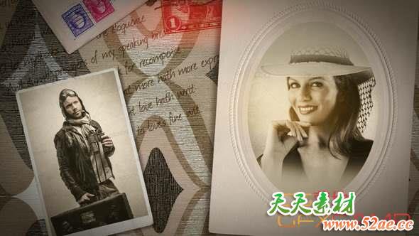 AE模板-复古回忆照片相册片头 Memories Slideshow-天天素材网