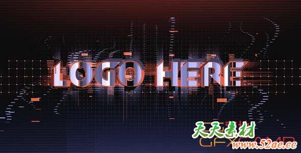 AE模板-信号损坏Logo动画 Glitch Logo-天天素材网
