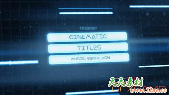 AE模板-大气科技感文字标题动画 Cinematic Titles-天天素材网