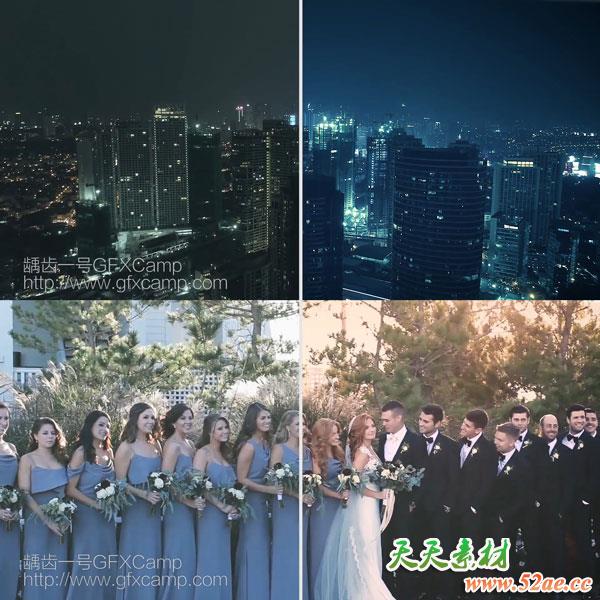 Premiere预设：110组电影婚礼冷暖色调Pr视频调色预设-天天素材网