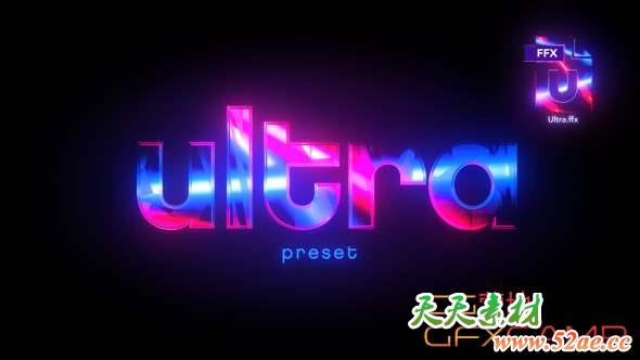 灯光闪烁文字AE动画预设 Ultra Preset-天天素材网