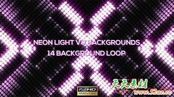 霓虹灯大屏幕舞台LED视频素材 Neon Round Lights VJ Backgrounds – 14 Pack-天天素材网