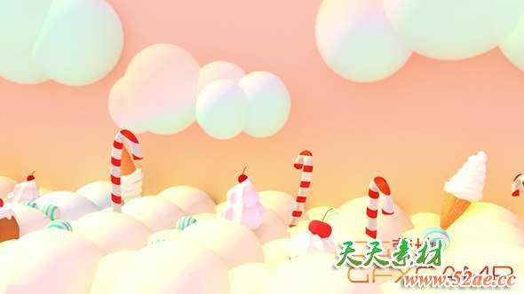 可爱卡通甜蜜糖果世界视频素材 Toon Sweet Candy World-天天素材网