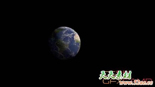 地球旋转俯冲视频素材 3D Realistic Planet Zoom In-Zoom Out-天天素材网