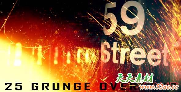25组划痕污迹视频素材 25 Grunge Overlays-天天素材网