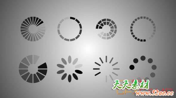 缓冲读取进度条视频素材 Loading Bars Pack-天天素材网