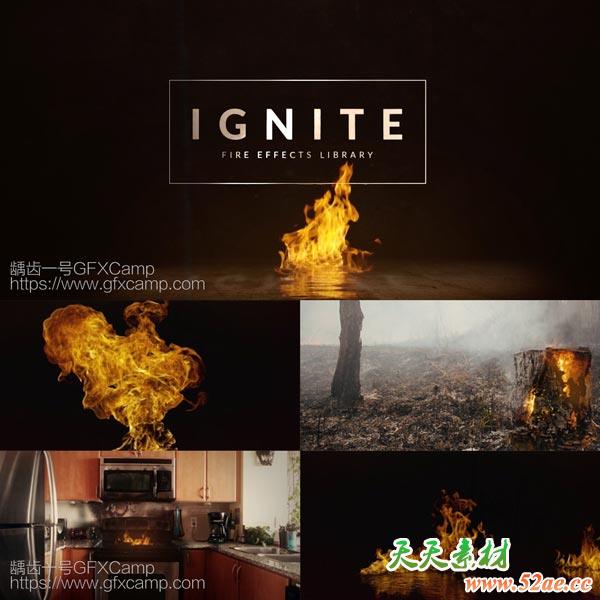 554组地面水面火焰燃烧喷发4K特效合成视频素材-天天素材网