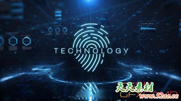 AE模板-炫酷科技感HUD开场片头 Technology-天天素材网