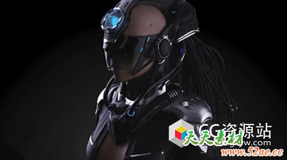 C4D结合Arnold科幻机械高级机器概念艺术建模渲染教程Elementza – Character Concept Art With Cinema 4D and Arnold