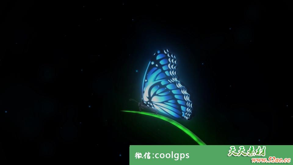 PR模板 光效蝴蝶飞舞企业宣传片片头视频模板-天天素材网