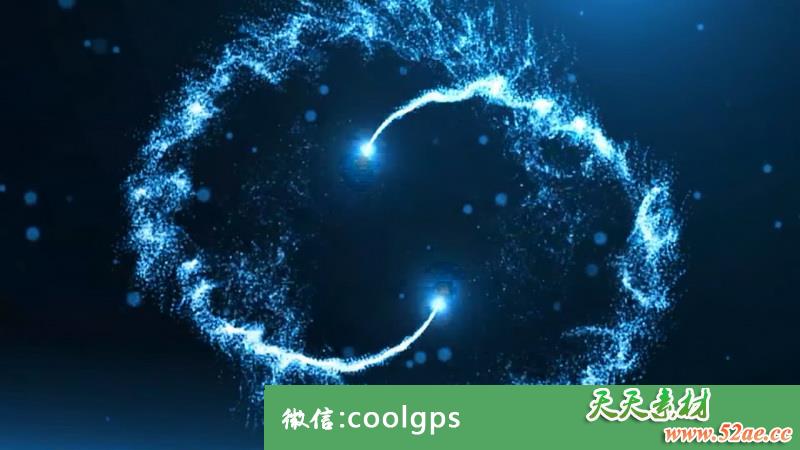 PR模板 粒子光束碰撞出标志视频片头模板-天天素材网