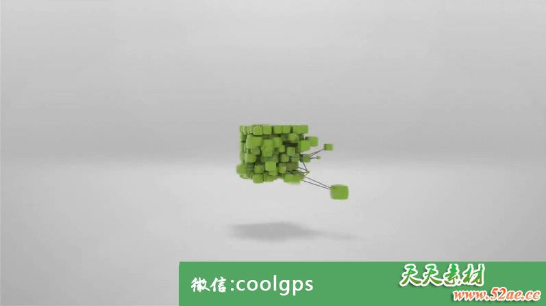 绿色立方体LOGO标志展示pr模板Cube Logo Premiere Pro Templates-天天素材网